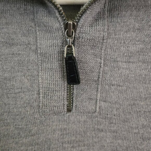 GAP Vintage 100% Merino Wool Gray 1/4 Zip Sweater Size M - Picture 5 of 6